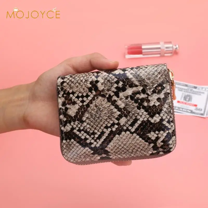 Модный клатч из искусственной кожи женский короткий кошелек со змеиной
