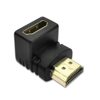 

100pcs 90 or 270 Degree Right Angle Gold plated HDMI Adapter A type Male to Female for 1080p 3D TV HDTV