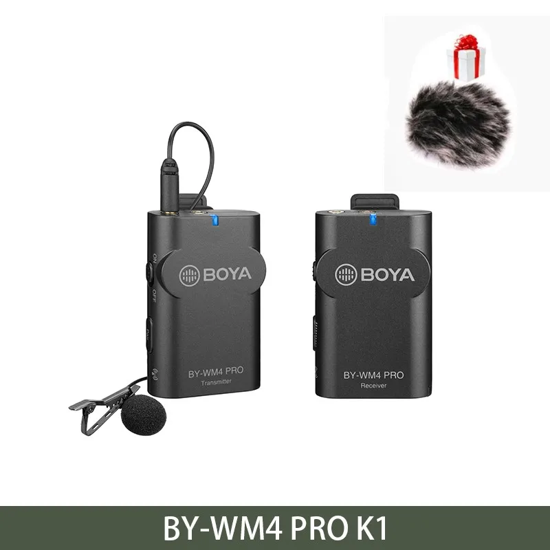 BOYA BY-WM4 PRO K1/K2 беспроводной Студийный конденсаторный микрофон Система петличный лацкан микрофон для интервью для iPhone Canon камеры Nikon - Цвет: BY-WM4 PRO K1