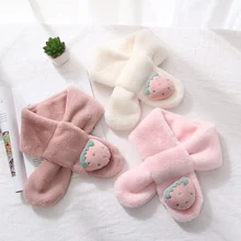 Детские теплые шарфы с фруктами, новинка, имитация кроличьей шерсти, корейский стиль, Осень-зима, высокое качество, супер мягкий шарф для девочек