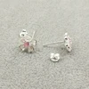 Silver 925 Jewelry Sterling Silver Earrings Cherry Blossom Inlaid Pink Zircon Ear Studs Simple and Popular Earrings for Women ► Photo 2/6