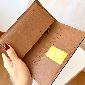 

L-62665 Luxury Designer Men Women Long Wallet Bi-fold Chest Bill Zippy Pocket Genuine Leather AAA Grade 9 Colors