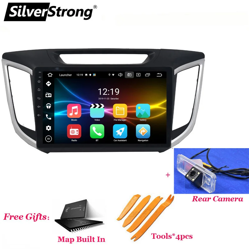 SilverStrong Android10.0 Автомобильный gps для HYUNDAI Creta IX25 10 дюймов ips 3g 4G интернет 2din 1024*600 gps навигация wifi