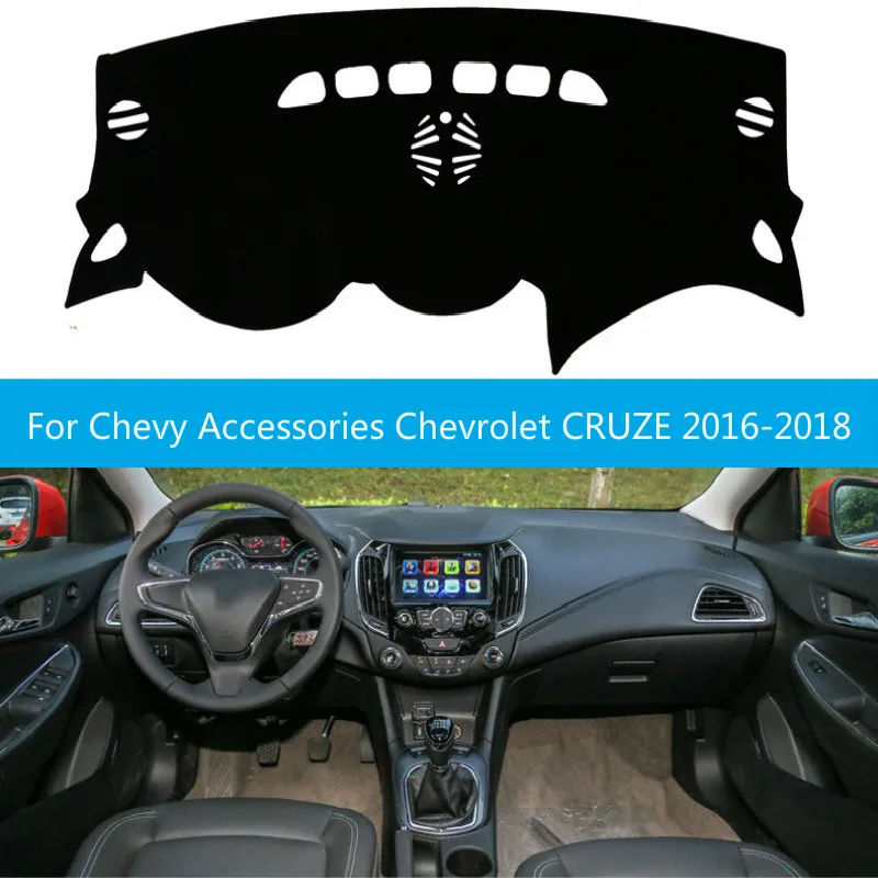 

Car Styling Dashboard Cover Dashmat Pad Anti-UV Sun Shade Instrument Carpet For Chevy Accessories Chevrolet CRUZE 2016 2017 2018