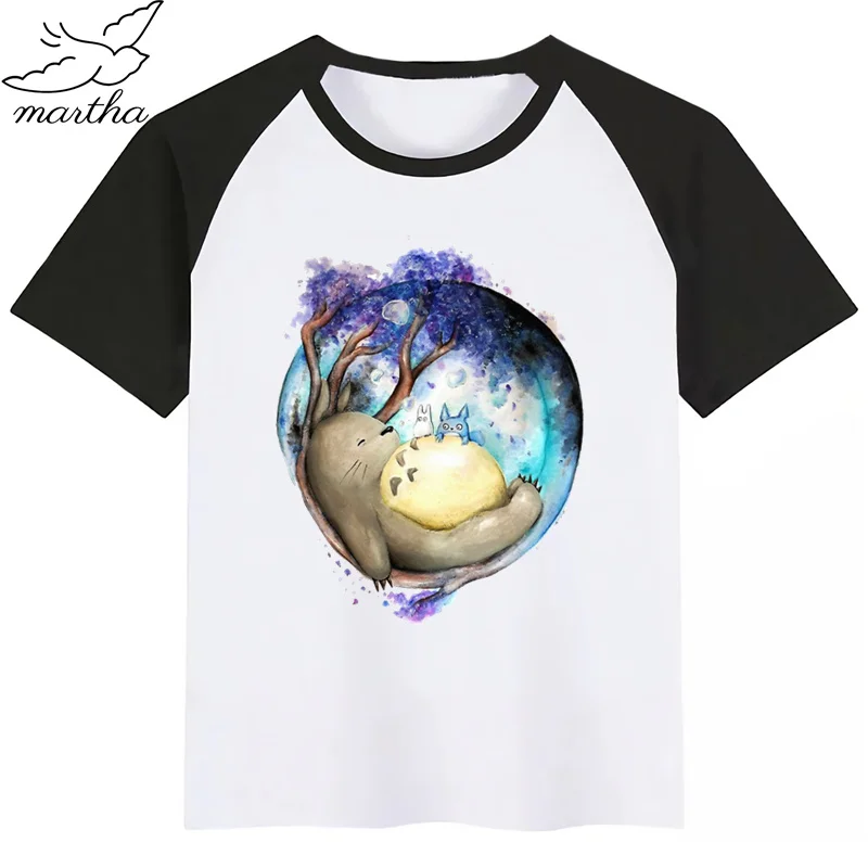 Totoro/Новинка Летняя детская футболка с принтом Футболка короткими рукавами и