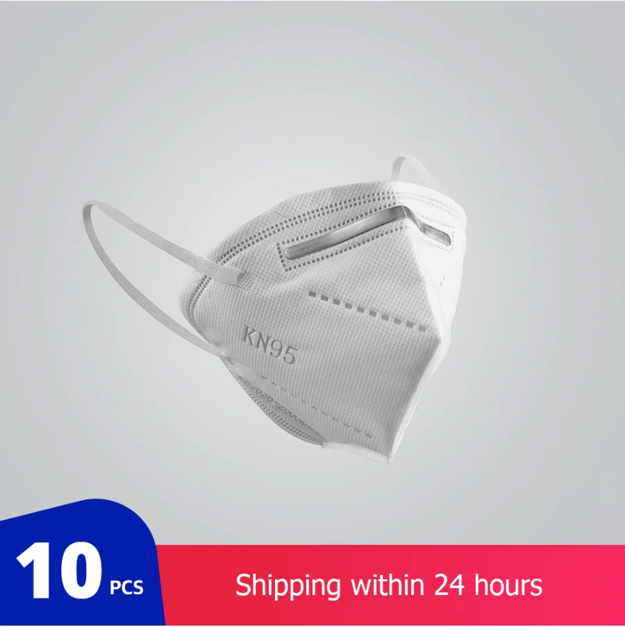 

10 Pcs KN95 Face Masks Dust Respirator N95 Masks Adaptable Against Pollution Breathable Mask as KF94 FFP2