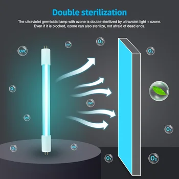 

8W 6W Germicidal Light T5 Tube UVC Sterilizer Kill Dust Mite Eliminator UV quartz lamp For Bedroom /Hospital US EUROPE