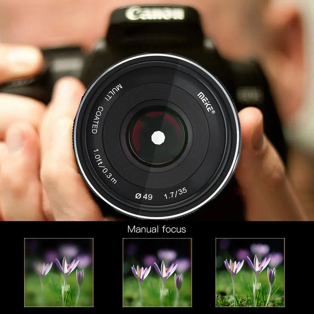 Meike MK-35-1.7 35 мм F1.7 ручная фокусировка объектива APS-C для Canon sony SLR E Mount Fuji для крепления беззеркальной камеры 4/3
