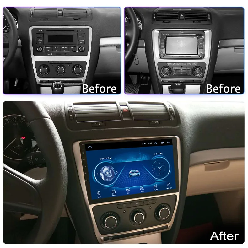 2 Din 10 1 дюймов android 8 для Skoda octavia 2007 2014 full touch автомобильный мультимедийный Wifi gps