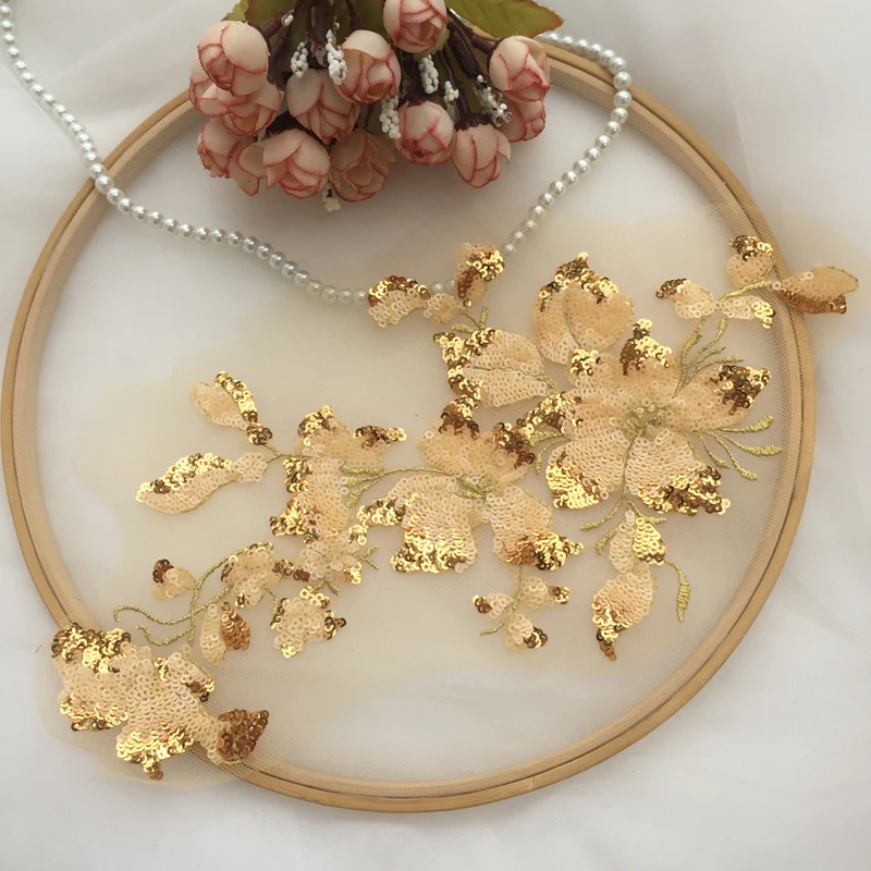 1 шт. 7 цветов черная/красная/Золотая Цветочная кружевная нашивка аксессуары