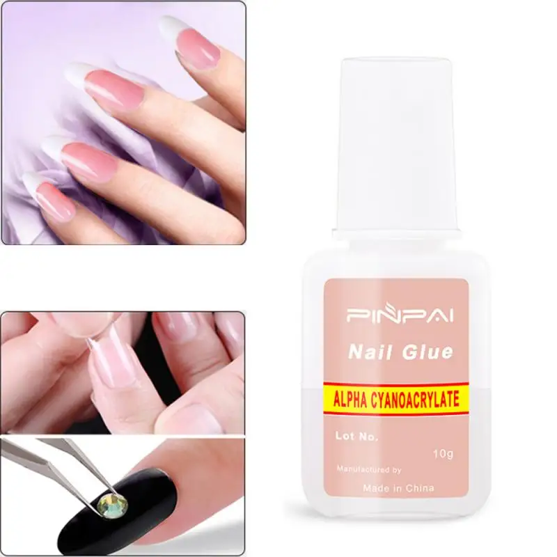 

10g Nail Glue With Brush On Strong Adhesive For Lady Acrylic False Tip Firm Not Easy Fall Off Professional Nail Art Tools TSLM2