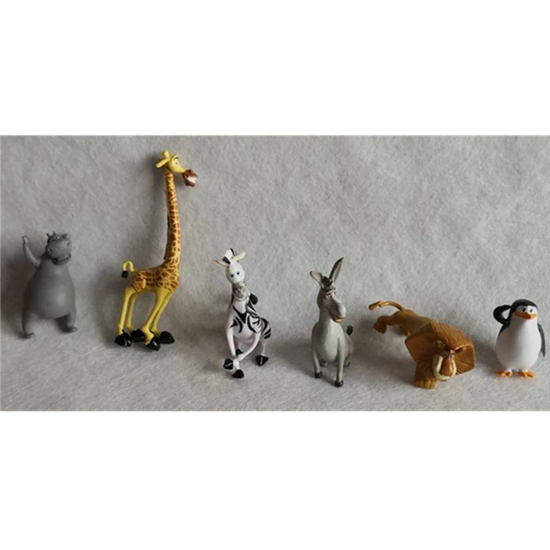 12pcs/set DSN Shrek panda Madagascar Toys PVC Action Figures Movies TV Plush Toys Kids Toys Gifts for Children New Year gifts