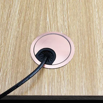 

KK&FING 1PC Aluminum Desk Wire Hole Cover Base 50-80MM Computer Desk Table Grommet Cable Port Wire Hole Cover Furniture Hardware