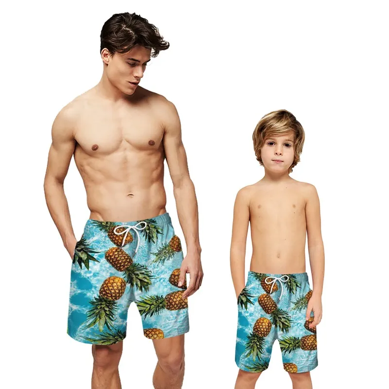 

Mens Swimming Shorts Swimwear Kids Men Swimming Trunks Father Son Swimsuit Man Beach Wear Short Pants Family Matching Clothes