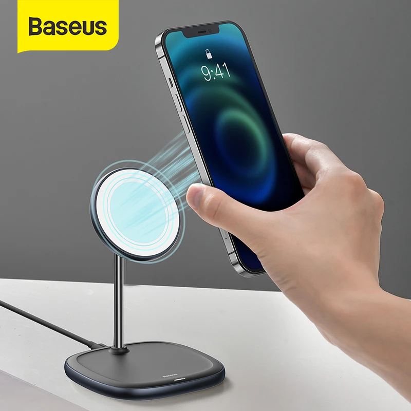 Baseus Magnetic Desktop Bracket Wireless Charger For iPhone 12 Series Desktop Holder Stand Phone Holder 10W Wireless Charger