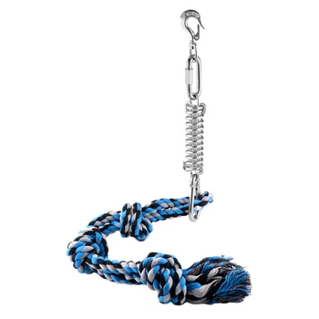 

Bite Resistant Home For Dogs Rope Toy Spring Pole Outdoor Hanging Exercise Durable Garden Easy Install Backyard Muscle Builder