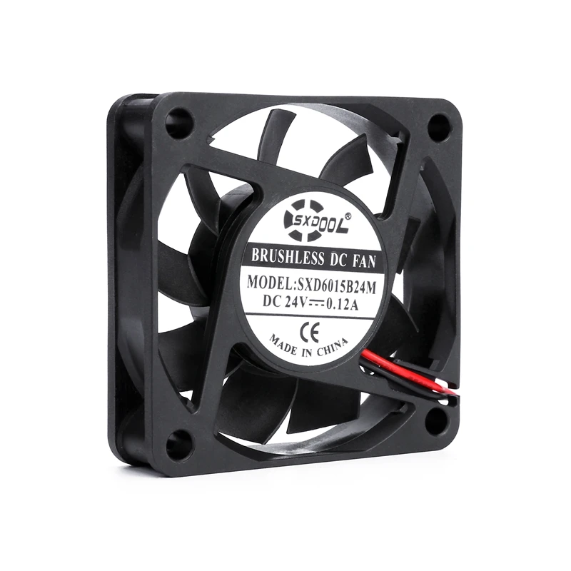 

2Pcs SXDOOL Brushless DC Cooler Fan DC 24V 60mm 60x60x15mm 6015 6cm Dual Ball Bearing 2Pin For Computer PC CPU Case Cooling