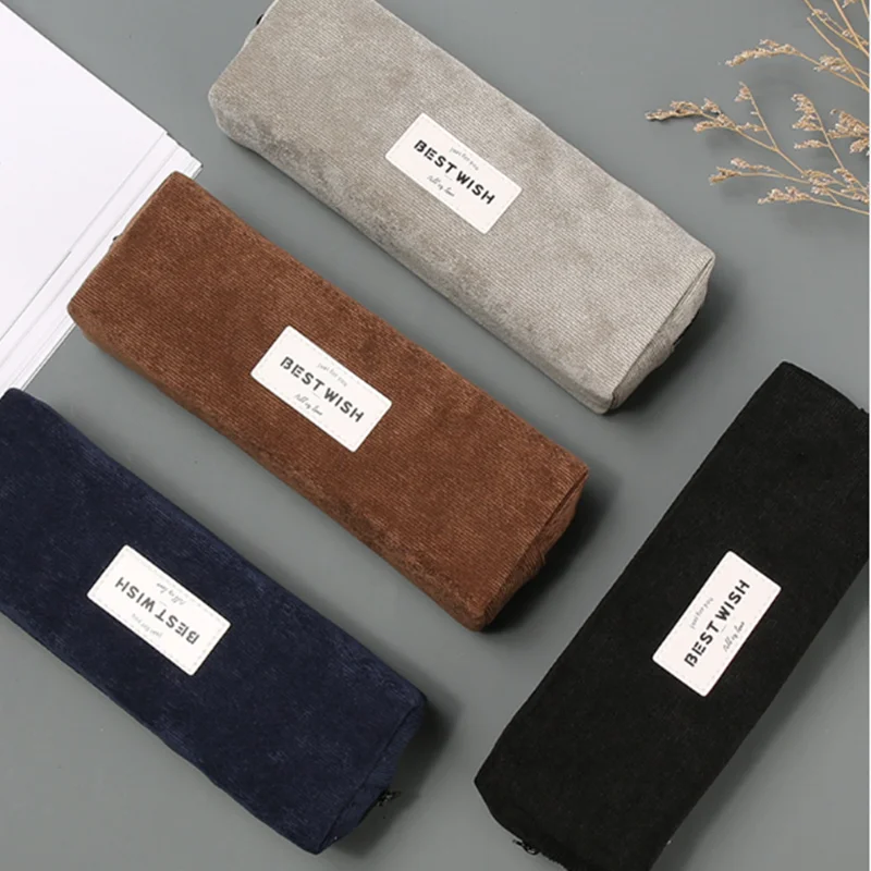 

Stationery Fashion Corduroy Retro Large Capacity Pen Bag Pen Pouch Stationery Bags Storage Bag Pencil Case School Supplies
