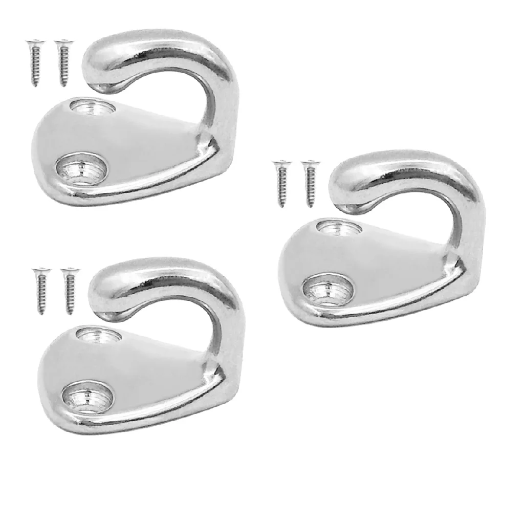 3x Stainless Steel Coat / Hat Hook Wall Mounted Hanger for Marine Boat Home
