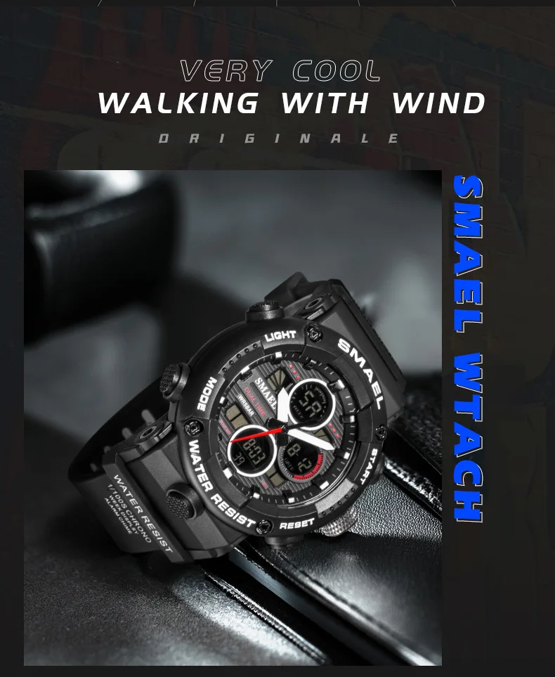 BASID Top Luxury Watches Men Stopwatch LED Quartz Digital Watch Waterproof Sport Wristwatches Men's Military Swimming Clock Male