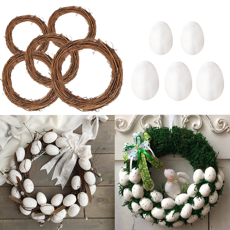 Easter-Decoration Rattan Wreath Party Gifts Home-Supplies DIY Natural Kids for Happy