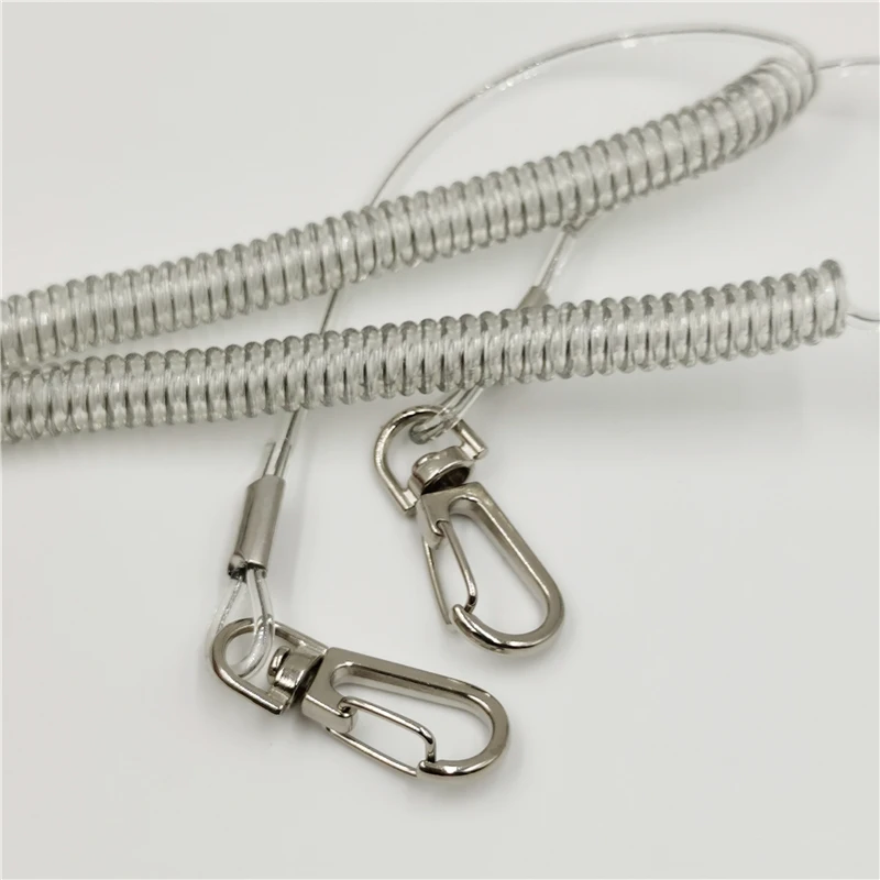 Fishing Security Rope Fishing Coiled Lanyard Wire Steel Inside Attached 3m 