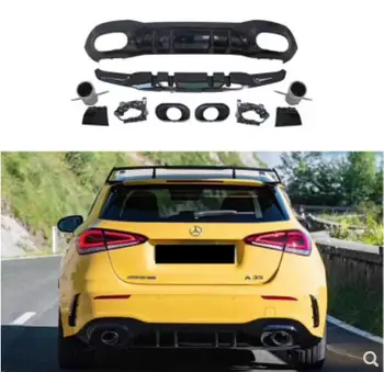 

ABS Black Rear Lip Bumper Diffuser With Exhaust Tips For Mercedes Benz W177 A35 AMG 2019 2020 2021 Year