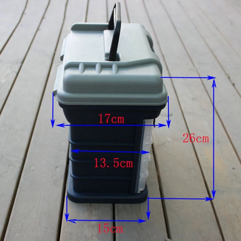 ABZB-5-Layer PP+ ABS Fishing Gear Box Quality Plastic Handle Fishing Box Carp Fishing Tools Fishing Accessories