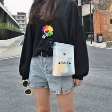 Модная ПВХ Желейная сумка через плечо для женщин маленькая квадратная прозрачная сумка через плечо для мобильного телефона мини сумка-мессенджер для девочек