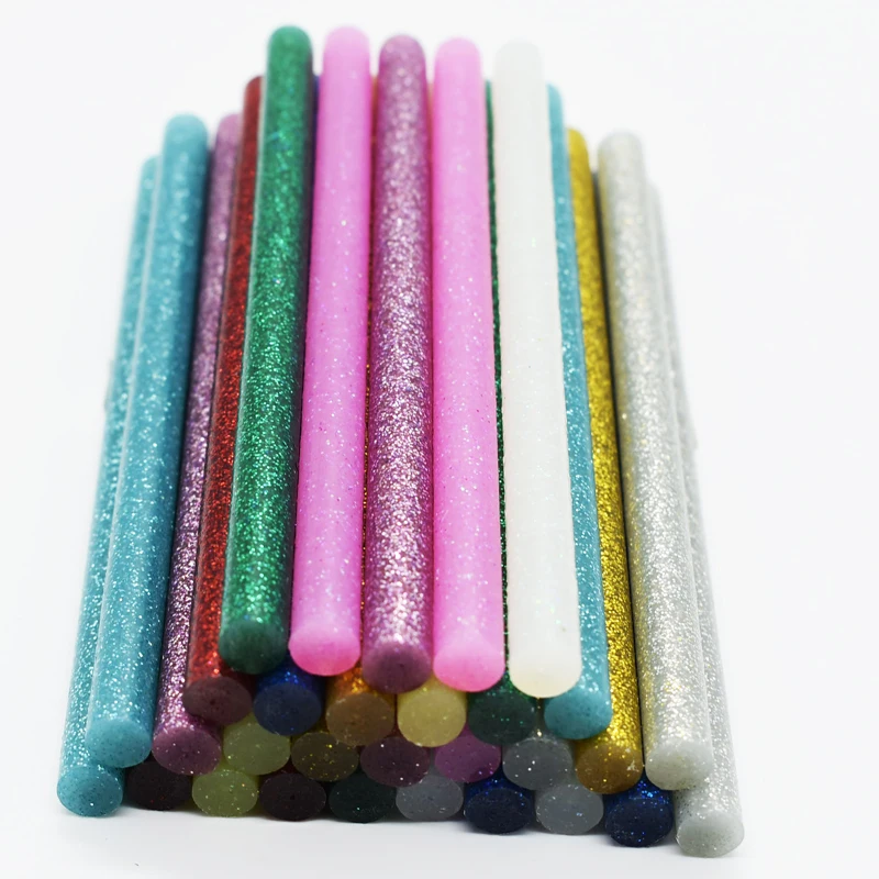 30pcs Hot Melt Glue Sticks Colored 7/11mm Adhesive Assorted Glitter Glue  Sticks Professional For Electric Glue Gun Craft Repair