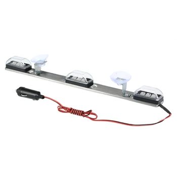 

24A Car Interior Light Strip Truck Universal Vehicle Decorative Lamp 9 White LED 2 Meters Cable Auto Accessories