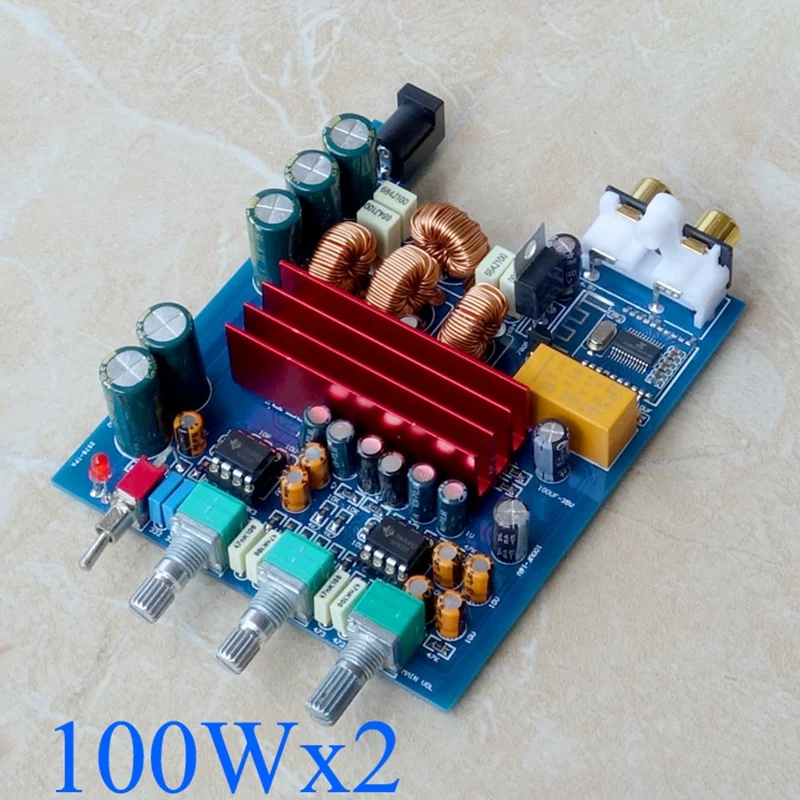

Protable TPA3116 Bluetooth Amplifier Board 100Wx2 TPA3116D2 2.0 Digital AMP with Preamplifier Adjust Car Home Use RCA DC24V