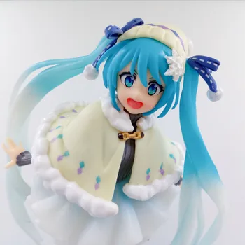 

Anime VOCALOID Hatsune Miku Snow miku Winter Clothes Ver. PVC Action Figure Model White Dress Children Collectible Doll lelakaya