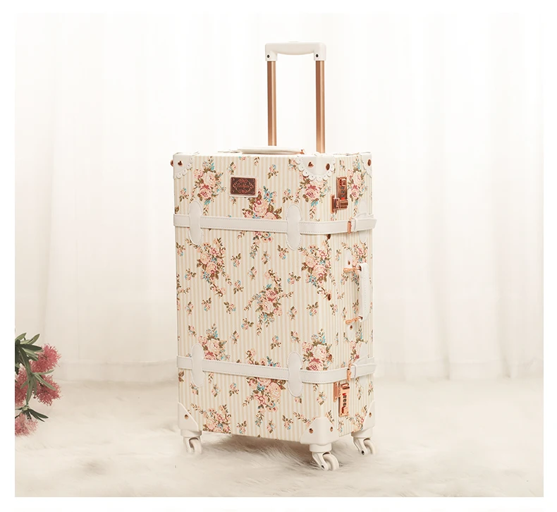 Винтажный чемодан для переноски, Жесткая Сторона, вращающаяся Спиннер, Ретро стиль, для путешествий, чемодан