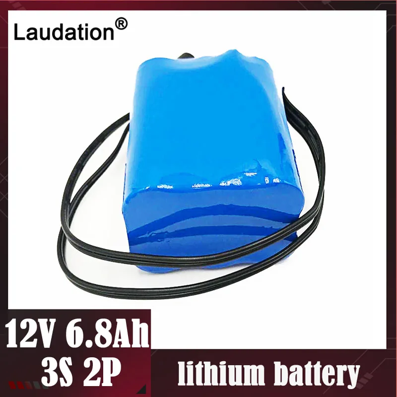 Бесплатная доставка 12V 6.8ah6800mAh Батарея с 3s bms DC 12 6 в 18650 Li Ion Перезаряжаемые Batteria для