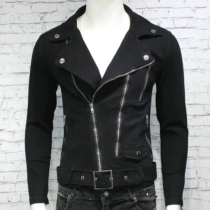 zipper denim jacket mens