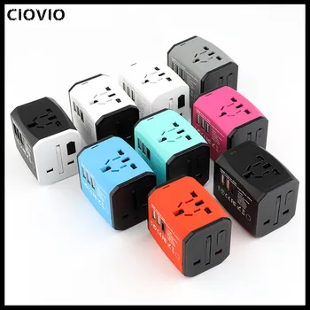 

CIOVIO 1pcs Multi-functional Conversion Plug 6A with USB 4A Unversal Global Conversion Plug Travel Plug