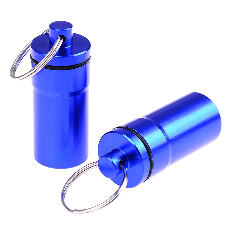 2 шт водонепроницаемый алюминиевый ящик для таблеток Портативный Открытый мини контейнер для таблеток Чехол для хранения бутылок брелок - Цвет: 2pcs as shown