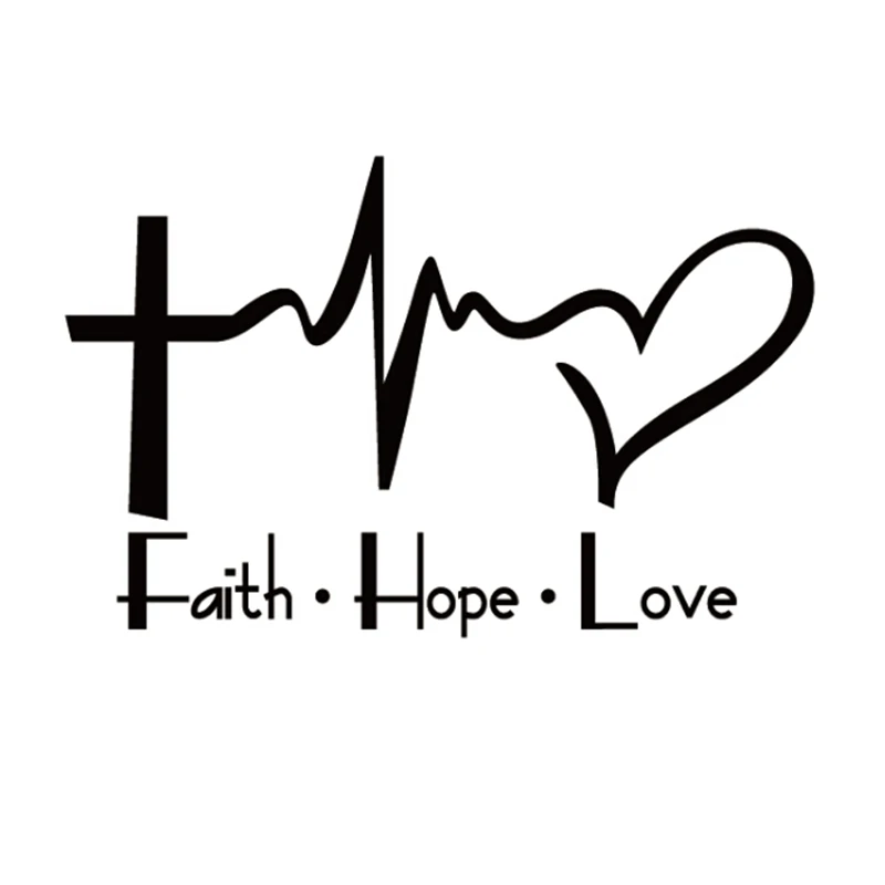 Faith Hope Love виниловый стикер для автомобиля с изображением Иисуса христианского религиозного библейского символа - Название цвета: Черный