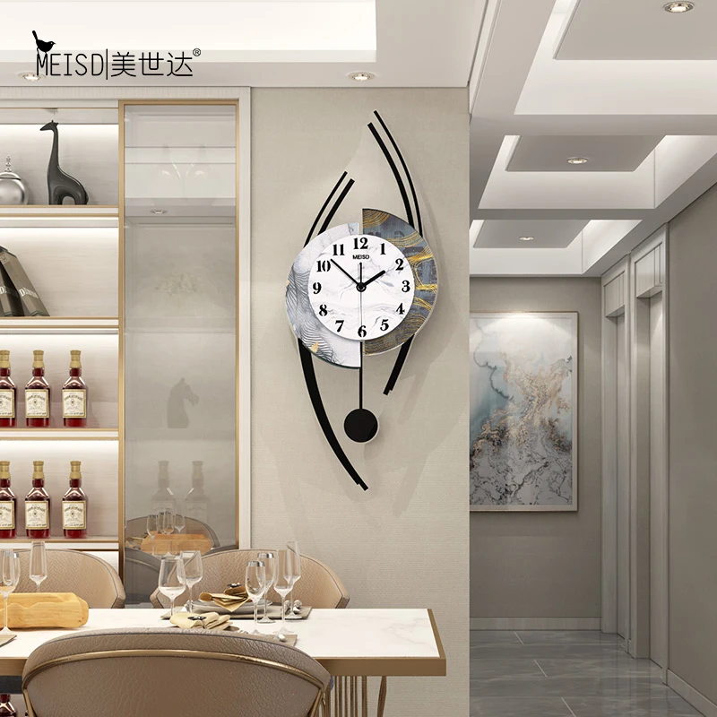 

Mabling Eye Shape Silent Acrylic Large Decorative Swingable Wall Clocks Modern Design Living Room Home Decoration Wall Watch