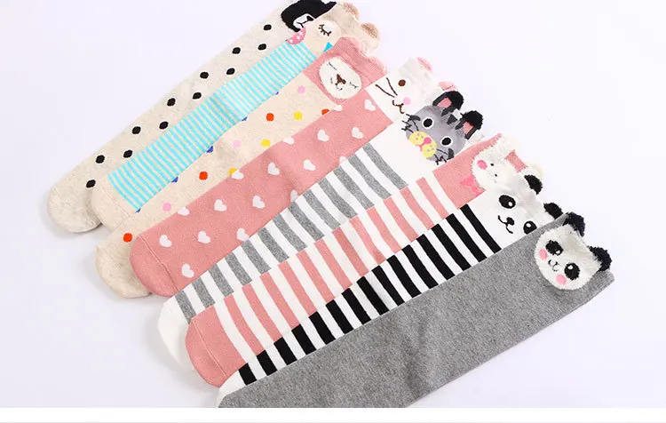 Spring And Autumn Stripes Polka Dot Children's Socks Cute Princess Cotton Stockings Baby Crawling Kneecap Children's Socks