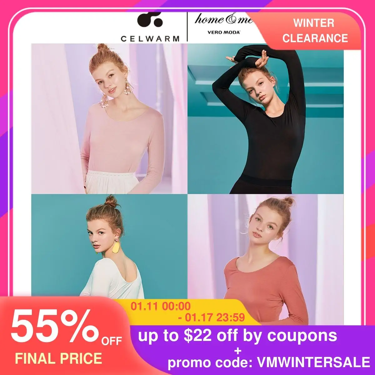 Женское термобелье Vero Moda плотно облегающее нижнее белье топы | 319402503|Футболки|