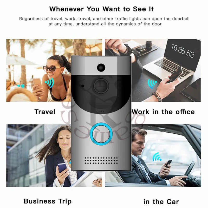 Wi-Fi беспроводное видеопереговорное устройство дверной звонок низкое энергопотребление умная камера безопасности B30 720P HD для двери дома