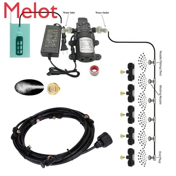 

hot sale patio cooling kits brass nozzle for Disinfection spray 12m water hose mist cooling system