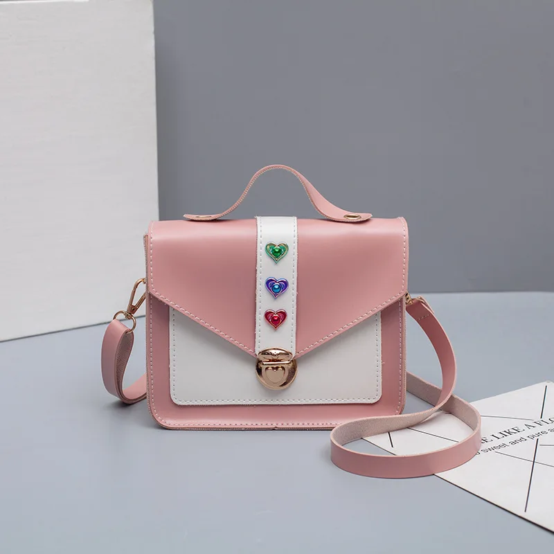 

Hot-pin solid-color oblique-cross small square bag,2019 new women's color, single-shoulder bag, casual handbag