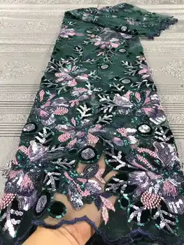 

Most popular embroidered sequins net lace fabric with good quality