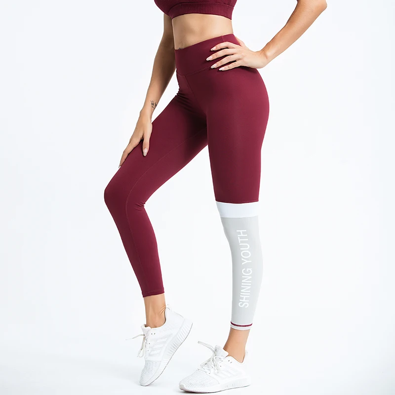 Yoga Seamless Leggings Gym Yoga Pants Women High Waist Sport Fitness Pants Striped Letters Contrast Color Stitching Yoga Clothes Yoga Seamless Leggings Gym Yoga Pants Women High Waist Sport Fitness Pants Striped Letters Contrast Color Stitching Yoga Clothes
