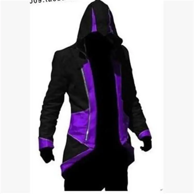2009 Fashion Halloween Cartoon Assassin Creed Connor Cartoon Jacket Game Suit Costplay Clothing - Цвет: Фиолетовый