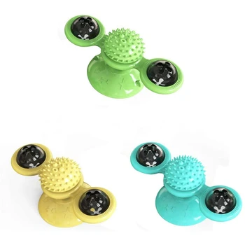 

Windmill Toys for Cats Puzzle Whirling Turntable with Brush Cat Play Game Toys Windmill Kitten Interactive Toys Supplies Pet 3Pa