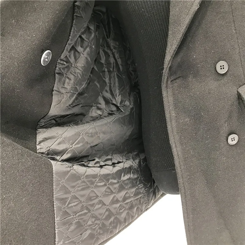 Двубортное зимнее пальто для женщин Abrigos Mujer Elegante отложной воротник на пуговицах однотонный Блейзер Куртка Теплый Толстый черный